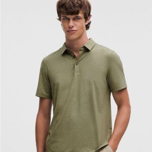 lululemon NWT Evolution Short Sleeve Polo Shirt Size Small Heathered Bay Leaf